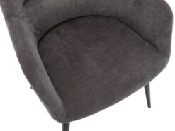 Lot De 6 Chaises - Avec Accoudoirs - Tissu Et Métal - Gris - HEKA 21 Lot De 6 Chaises - Avec Accoudoirs - Tissu Et Métal - Gris - HEKA -Deco.fr Soldes Boutique chaise 431221