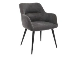 Lot De 6 Chaises - Avec Accoudoirs - Tissu Et Métal - Gris - HEKA 16 Lot De 6 Chaises - Avec Accoudoirs - Tissu Et Métal - Gris - HEKA -Deco.fr Soldes Boutique chaise 431227