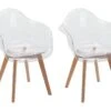Lot De 2 Chaises Avec Accoudoirs VIXI - Polycarbonate Et Hêtre - Transparent -Deco.fr Soldes Boutique chaise 431873
