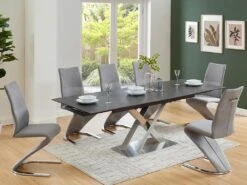 Lot De 2 Chaises ENIO - Tissu Et Métal - Gris -Deco.fr Soldes Boutique chaise 438571