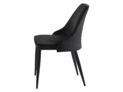 Lot De 6 Chaises - Velours Et Métal - Noir - EZRA -Deco.fr Soldes Boutique chaise 439909
