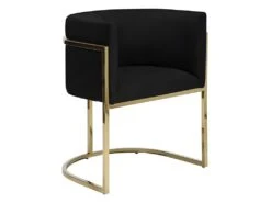 Lot De 2 Chaises Avec Accoudoirs - Velours Et Acier Inoxydable - Noir Et Doré - PERIA De Pascal MORABITO -Deco.fr Soldes Boutique chaise 440025