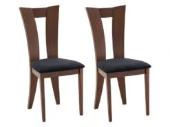 Lot De 2 Chaises TIFFANY - HĂȘtre Massif - Coloris : Noyer Et Expresso