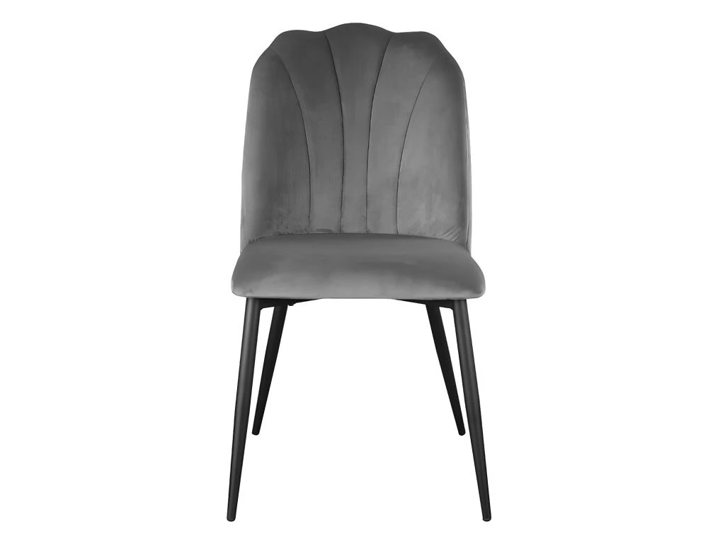 Lot De 6 Chaises ROSARIO - Effet Velours Et Métal Noir - Gris 2 Lot De 6 Chaises ROSARIO - Effet Velours Et Métal Noir - Gris – Image 2