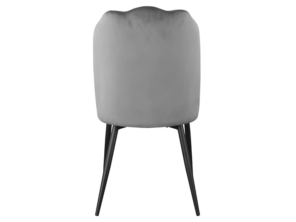 Lot De 6 Chaises ROSARIO - Effet Velours Et Métal Noir - Gris 5 Lot De 6 Chaises ROSARIO - Effet Velours Et Métal Noir - Gris – Image 5