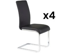 Lot De 4 Chaises LIRICA - Simili Noir