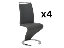 Lot De 4 Chaises TWIZY - Simili Noir