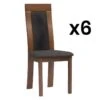 Lot De 6 Chaises BELINDA - Hêtre Et Tissu - Coloris : Noyer Et Anthracite -Deco.fr Soldes Boutique chaise 452217