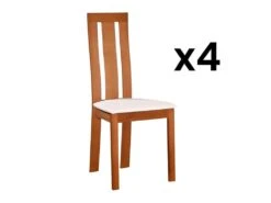 Lot De 4 Chaises DOMINGO - HĂȘtre Massif ChĂȘne