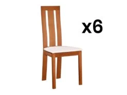 Lot De 6 Chaises DOMINGO - HĂȘtre Massif ChĂȘne