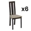 Lot De 6 Chaises DOMINGO - Hêtre Massif Wengé -Deco.fr Soldes Boutique chaise 452285