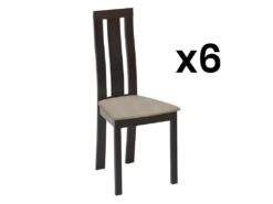 Lot De 6 Chaises DOMINGO - HĂȘtre Massif WengĂ©