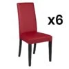 Lot De 6 Chaises TACOMA - Simili Rouge & Pieds Noirs -Deco.fr Soldes Boutique chaise 452293