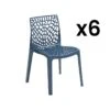 Lot De 6 Chaises Empilables DIADEME - Polypropylène - Bleu Prusse -Deco.fr Soldes Boutique chaise 452607