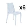 Lot De 6 Chaises Empilables LUCINDA - Polycarbonate - Cristal