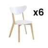 Lot De 6 Chaises CARINE - Hévéa Massif Et MDF - Blanc -Deco.fr Soldes Boutique chaise 452635