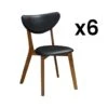 Lot De 6 Chaises LISETTE - Hévéa Massif & Simili - Noyer Et Noir 8 Lot De 6 Chaises LISETTE - Hévéa Massif & Simili - Noyer Et Noir -Deco.fr Soldes Boutique chaise 452637