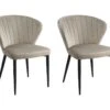Lot De 2 Chaises CRUSTI - Velours Et Métal - Beige