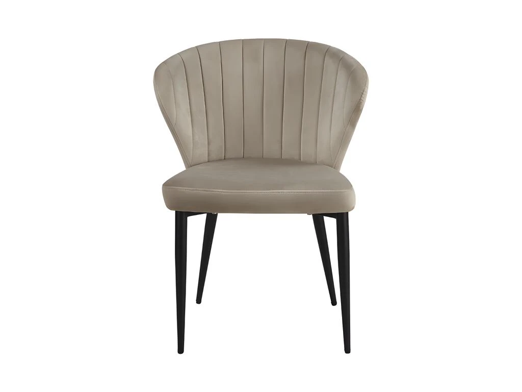 Lot De 2 Chaises CRUSTI - Velours Et Métal - Beige 3 Lot De 2 Chaises CRUSTI - Velours Et Métal - Beige – Image 3