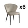 Lot De 6 Chaises CRUSTI - Velours Et Métal - Beige -Deco.fr Soldes Boutique chaise 453067