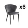 Lot De 6 Chaises CRUSTI - Velours Et Métal - Gris -Deco.fr Soldes Boutique chaise 453611