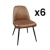 Lot De 6 Chaises JOPLIN - Simili & Métal - Marron -Deco.fr Soldes Boutique chaise 480273