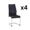 Lot De 4 Chaises PAULINE - Simili - Noir -Deco.fr Soldes Boutique chaise 480275
