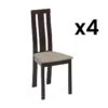 Lot De 4 Chaises DOMINGO - Hêtre Massif Wengé -Deco.fr Soldes Boutique chaise 480281