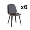 Lot De 6 Chaises SANTAREM - Simili - Noyer Et Noir -Deco.fr Soldes Boutique chaise 480293