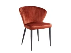 Lot De 2 Chaises CRUSTI - Velours Et Métal - Terracotta -Deco.fr Soldes Boutique chaise 480477