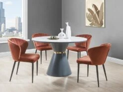 Lot De 2 Chaises CRUSTI - Velours Et Métal - Terracotta -Deco.fr Soldes Boutique chaise 480487