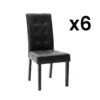 Lot De 6 Chaises VILLOSA - Simili Noir & Pieds Bois Noir 8 Lot De 6 Chaises VILLOSA - Simili Noir & Pieds Bois Noir -Deco.fr Soldes Boutique chaise 491681