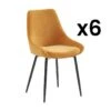 Lot De 6 Chaises MASURIE - Tissu - Jaune -Deco.fr Soldes Boutique chaise 491685