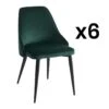 Lot De 6 Chaises - Velours Et Métal - Vert - EZRA 17 Lot De 6 Chaises - Velours Et Métal - Vert - EZRA -Deco.fr Soldes Boutique chaise 491773