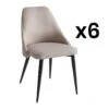 Lot De 6 Chaises EZRA - Tissu Et Métal - Crème -Deco.fr Soldes Boutique chaise 491787