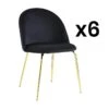 Lot De 6 Chaises - Velours Et Métal Doré - Noir - MELBOURNE 22 Lot De 6 Chaises - Velours Et Métal Doré - Noir - MELBOURNE -Deco.fr Soldes Boutique chaise 491799