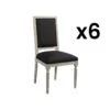 Lot De 6 Chaises AMBOISE - Tissu & Bois De Chêne - Noir -Deco.fr Soldes Boutique chaise 491809
