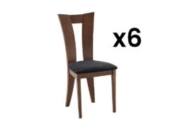 Lot De 6 Chaises TIFFANY - Hêtre Massif - Coloris : Noyer Et Expresso