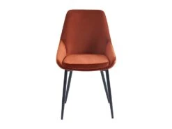 Lot De 6 Chaises - Velours Et Métal Noir - Terracotta - MASURIE -Deco.fr Soldes Boutique chaise 497731