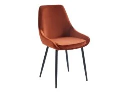 Lot De 6 Chaises - Velours Et Métal Noir - Terracotta - MASURIE -Deco.fr Soldes Boutique chaise 497735