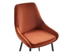 Lot De 6 Chaises - Velours Et Métal Noir - Terracotta - MASURIE -Deco.fr Soldes Boutique chaise 497737