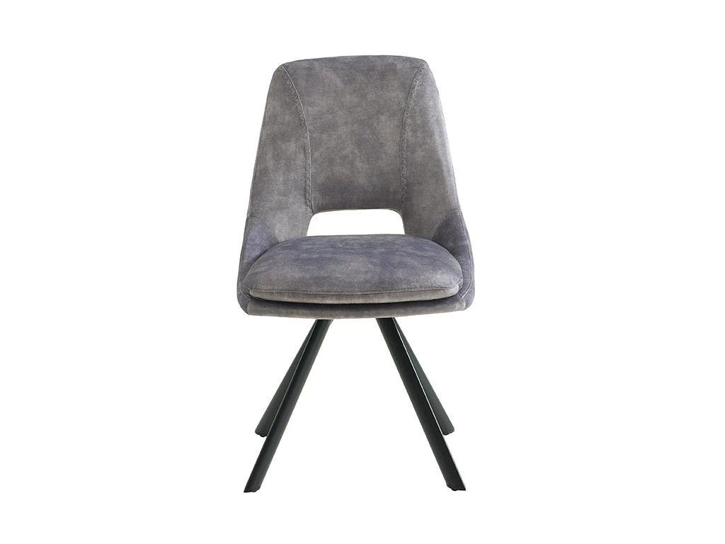 Lot De 6 Chaises - Velours Et Métal - Gris - KELINE 3 Lot De 6 Chaises - Velours Et Métal - Gris - KELINE – Image 3