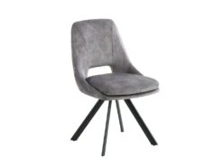 Lot De 6 Chaises - Velours Et Métal - Gris - KELINE 11 Lot De 6 Chaises - Velours Et Métal - Gris - KELINE -Deco.fr Soldes Boutique chaise 507111