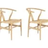 Lot De 2 Chaises En Teck Et Paille - Coloris : Naturel - POGIANA -Deco.fr Soldes Boutique chaise 5564529