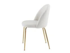 Lot De 2 Chaises - Tissu Bouclette Et Métal Doré - Blanc - MELBOURNE 17 Lot De 2 Chaises - Tissu Bouclette Et Métal Doré - Blanc - MELBOURNE -Deco.fr Soldes Boutique chaise 6603073