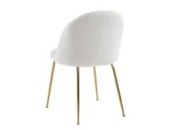 Lot De 2 Chaises - Tissu Bouclette Et Métal Doré - Blanc - MELBOURNE 16 Lot De 2 Chaises - Tissu Bouclette Et Métal Doré - Blanc - MELBOURNE -Deco.fr Soldes Boutique chaise 6603075