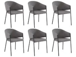 Lot De 6 Chaises Avec Accoudoirs En Tissu Et Métal - Gris - ORDIDA De Pascal MORABITO 13 Lot De 6 Chaises Avec Accoudoirs En Tissu Et Métal - Gris - ORDIDA De Pascal MORABITO -Deco.fr Soldes Boutique chaise 6947965