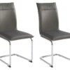 Lot De 2 Chaises En Velours Et Métal Chromé - Gris - OMANIANE -Deco.fr Soldes Boutique chaise 6950883