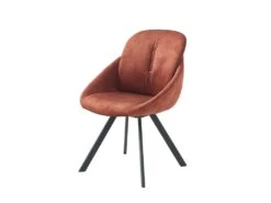 Lot De 2 Chaises Avec Accoudoirs En Velours Et Métal - Terracotta - BUSSELTON -Deco.fr Soldes Boutique chaise 7313837