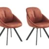 Lot De 2 Chaises Avec Accoudoirs En Velours Et Métal - Terracotta - BUSSELTON -Deco.fr Soldes Boutique chaise 7313845